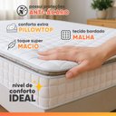 Ver imagem 7 de Cama Box Colchão Casal Molas Ensacadas City Pillow Top 138x188x61cm Branco / Bege Hellen