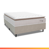 Cama Box Colchão Casal Molas Ensacadas City Pillow Top 138x188x61cm Branco / Bege Hellen - 2