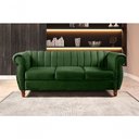 Ver imagem 2 de Sofá Realeza 3 Lugares 196cm Verde Veludo Clássico Fixo Bella Decor