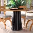 Ver imagem 2 de Mesa de Jantar Redonda 105cm em Mdf Freijó Preto Fosco Dalla Costa