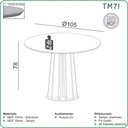 Ver imagem 4 de Mesa de Jantar Redonda 105cm em Mdf Freijó Preto Fosco Dalla Costa