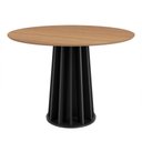 Ver imagem 1 de Mesa de Jantar Redonda 105cm em Mdf Freijó Preto Fosco Dalla Costa