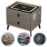 Mesa Cabeceira Inteligente Cinza Multifuncional Carregador Indução Wireless Som Bluetooth Luminária - 10