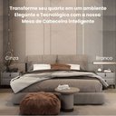 Ver imagem 3 de Mesa Cabeceira Inteligente Cinza Multifuncional Carregador Indução Wireless Som Bluetooth Luminária