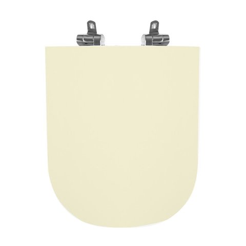 Assento Sanitário Poliéster para Louça Quadra (deca) Slow Close Cromado (reb. Oculto) Creme