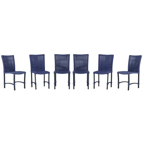 6 Cadeiras Corda Náutica Cannes em Alumínio com Pintura Eletrostática para Cozinha Jantar Edícula