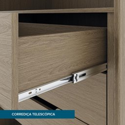 Guarda Roupa Casal 3 Portas de Correr Espelho Rimo New Honduras - Carvalho/offwhite - 5