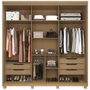 Ver imagem 2 de Guarda Roupa Casal 3 Portas de Correr Espelho Rimo New Honduras - Carvalho/offwhite