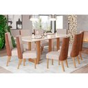 Ver imagem 1 de Conjunto: Mesa Sala Jantar Yara Sc77 Tampo Madeirado C/ Vidro Canto Curvo 200x90cm e 8 Cadeiras Anne