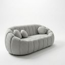 Ver imagem 2 de Sofá Curvo Orgânico Confortável Concha Bouclê Cinza Claro -vimont Moveis