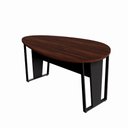 Ver imagem 7 de Mesa de Reunião Orgânica sem Gavetas MDP 180cm Louro Preto com Preto F5 Office