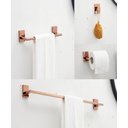 Ver imagem 5 de Kit Acessórios de Banheiro 4 Peças Latão Rose Gold Brilhante