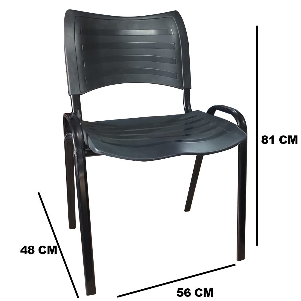 Cadeira Iso Fixa Empilhável Para Recepção Salão Escritório Medcombo - 2