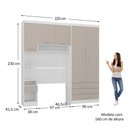 Ver imagem 4 de Quarto Modulado Solteiro com Guarda-roupas Maleiro e Cabeceira Alpes Master Luciane Móveis