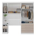 Ver imagem 3 de Quarto Modulado Solteiro com Guarda-roupas Maleiro e Cabeceira Alpes Master Luciane Móveis