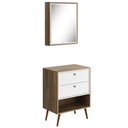 Ver imagem 1 de Conjunto para Banheiro Balcão e Armário com Pés 60cm Lionel B06 Branco Nogal - Lyam Decor