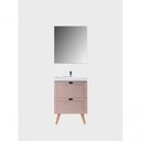 Ver imagem 2 de Gabinete para Banheiro com Cuba e Armario 60cm Retro Mdf Rosa Milano - On Móveis