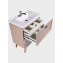 Ver mais imagens de Gabinete para Banheiro com Cuba e Armario 60cm Retro Mdf Rosa Milano - On Móveis