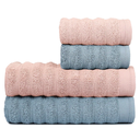 Ver imagem 1 de Kit 2 Toalhas de Banho + 2 Toalhas de Rosto Aura Atlântica 75x1,50 Cor:rosê + Azul