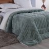Edredom Coberdrom Oryon King Sherpa e Manta Alto Relevo - Verde Top Casa Show Enxovais - 1
