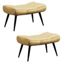 Ver imagem 1 de Kit 2 Puffs Decorativos Para Sala de Estar Pés Palito Lord Facto Dourado - Ibiza