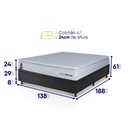 Ver imagem 2 de Conjunto Box Baú Preto Luanda Branco Espuma D28 Casal 138x188x69 - King House