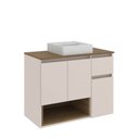 Ver imagem 3 de Gabinete Banheiro Suspenso 80cm com 03 Portas 01 Gaveta e Nicho com Cuba Aurora