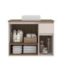 Ver imagem 2 de Gabinete Banheiro Suspenso 80cm com 03 Portas 01 Gaveta e Nicho com Cuba Aurora