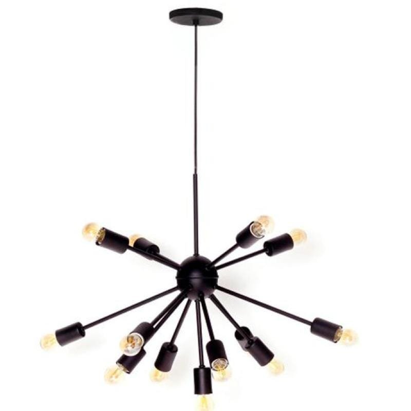 Lustre Pendente Moderno Sputnik Preto - 1