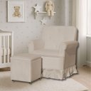Ver imagem 2 de Poltrona Balanço de Amamentação Quarto com Puff Emilia Suede Suede Cappuccino
