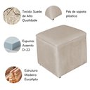 Ver imagem 6 de Poltrona Balanço de Amamentação Quarto com Puff Emilia Suede Suede Cappuccino