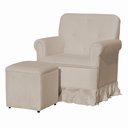 Ver imagem 1 de Poltrona Balanço de Amamentação Quarto com Puff Emilia Suede Suede Cappuccino