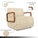 Ver imagem 6 de Kit 2 Poltronas Decorativa Sala de Estar Odessa Braços em Madeira Bouclê Bege G33