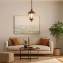 Ver imagem 4 de Kit 2 Luminárias de Teto Lustre Pendente Retrô Sala de Estar Grega Cristal Dital Marrom Ilumina