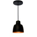 Ver imagem 1 de Pendente de Alumínio Bell Poli 12cm Soquete E27 Preto/cobre