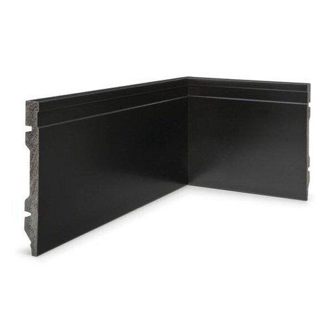 Kit 48m Linear Rodapé de Poliestireno 15cm x 1,5cm x 240cm Frisado Nfr Preto Ruffino