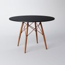 Ver imagem 1 de Mesa Eiffel Wood Cobre Tampo de Madeira 90cm Preto Asturias