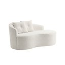 Ver imagem 5 de Kit Sofá Orgânico Curvo Feijão + 01 Poltrona Sala Estúdio Amore Bouclê Branco - Montanari'S Decor