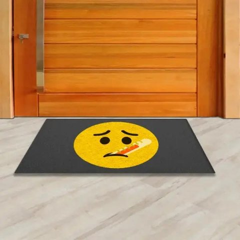 Capacho Divertido Emoji Doente