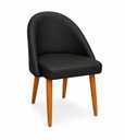 Ver imagem 4 de Cadeira Lua Estofada Moderna Sala de Jantar Suede Preto