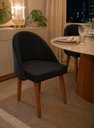 Ver imagem 1 de Cadeira Lua Estofada Moderna Sala de Jantar Suede Preto