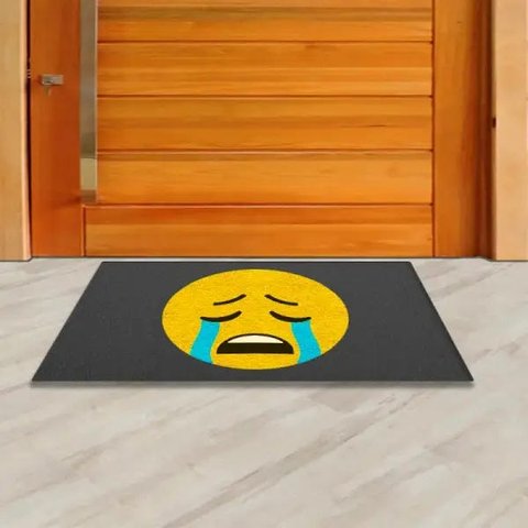 Capacho Divertido Emoji Chorando