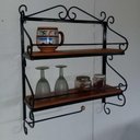 Ver imagem 4 de Prateleira Porta Condimentos Rústica de Ferro e Madeira Artesanal