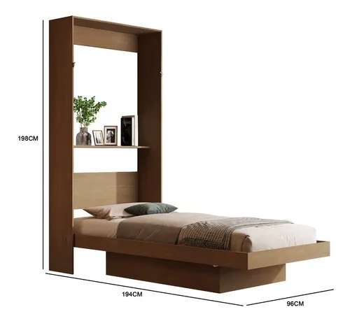 Cama Multiuso Articulável Solteiro P/ Colchao 188x88 - LV:Castanho - 2