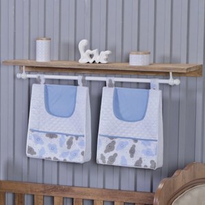 Porta Fralda Organizador Quarto de Bebê Menino Menina 2 Peças Varão:nuvem Azul Bebê