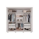 Ver imagem 3 de Guarda Roupa Casal Panamá Porta Espelho Central 3 Portas 4 Gavetas Salleto Branco