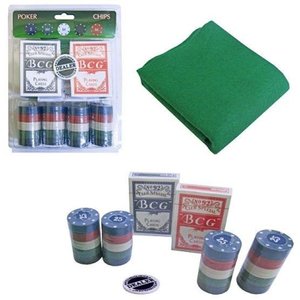 Refil jogo de poker 100 fichas com toalha mais dois baralho.