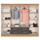 Ver imagem 3 de Guarda Roupa Casal Ambiente Porto 8 Portas Nature Cinza – Móveis Leão