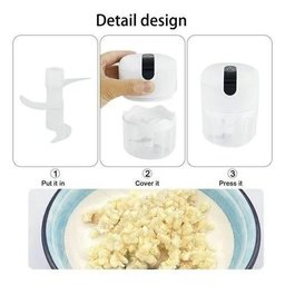 Mini Processador Moedor Triturador Alimentos Recarregável - 3