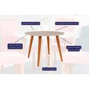 Ver imagem 3 de Conjunto: Mesa Sala Jantar Dani Tampo Madeirado 110cm e 4 Cadeiras Fernanda Madeirado/off White -